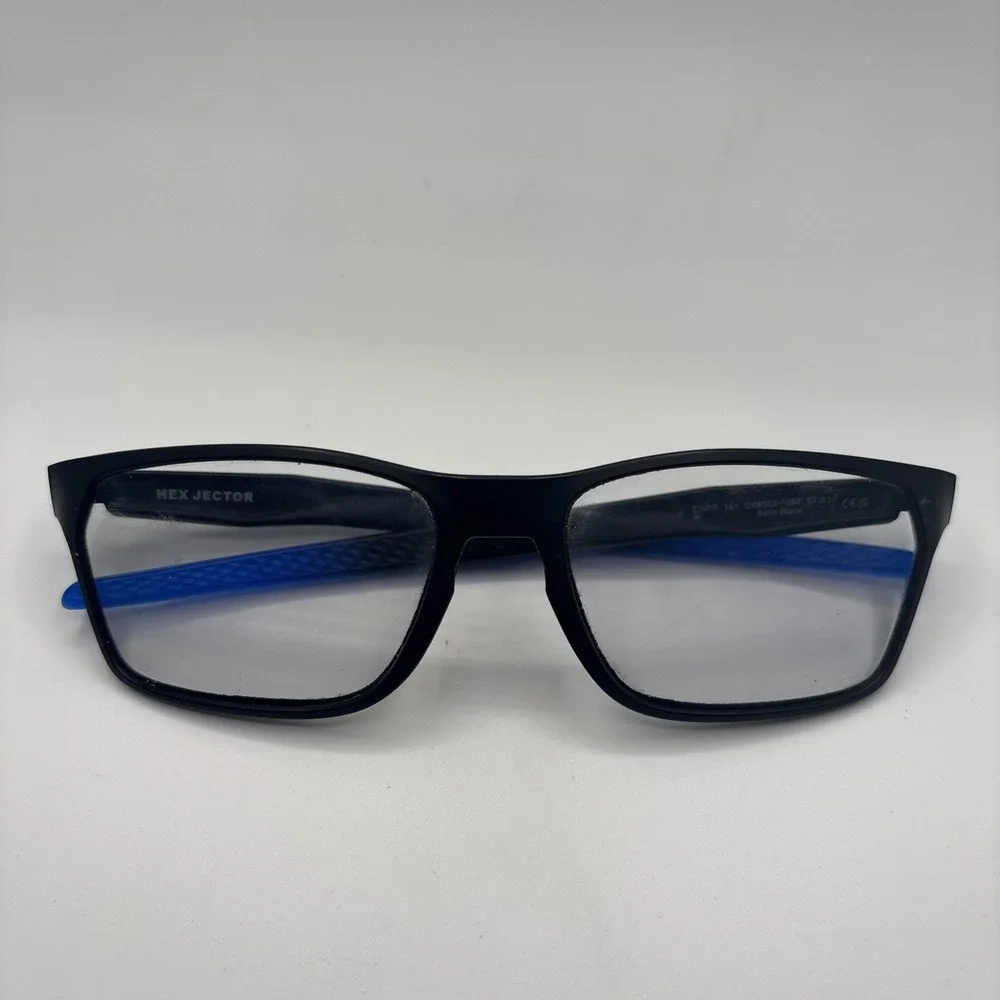 Oakley Hex Jector OX8032-1057 Satin Black/Blue Eyeglasses Frame 57-17-141 #C428